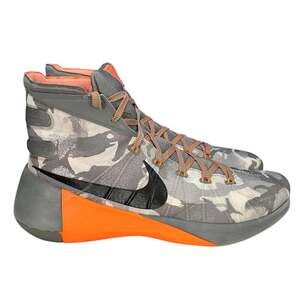NIKE Men's HYPERDUNK Sneakers 749567-001 CAMO Gray & Orange Size 13.5